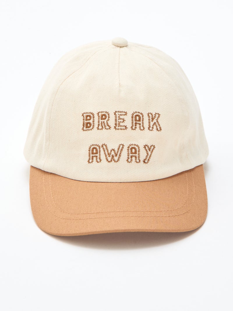 Gorra bordada en tejido Beige - Kiabi