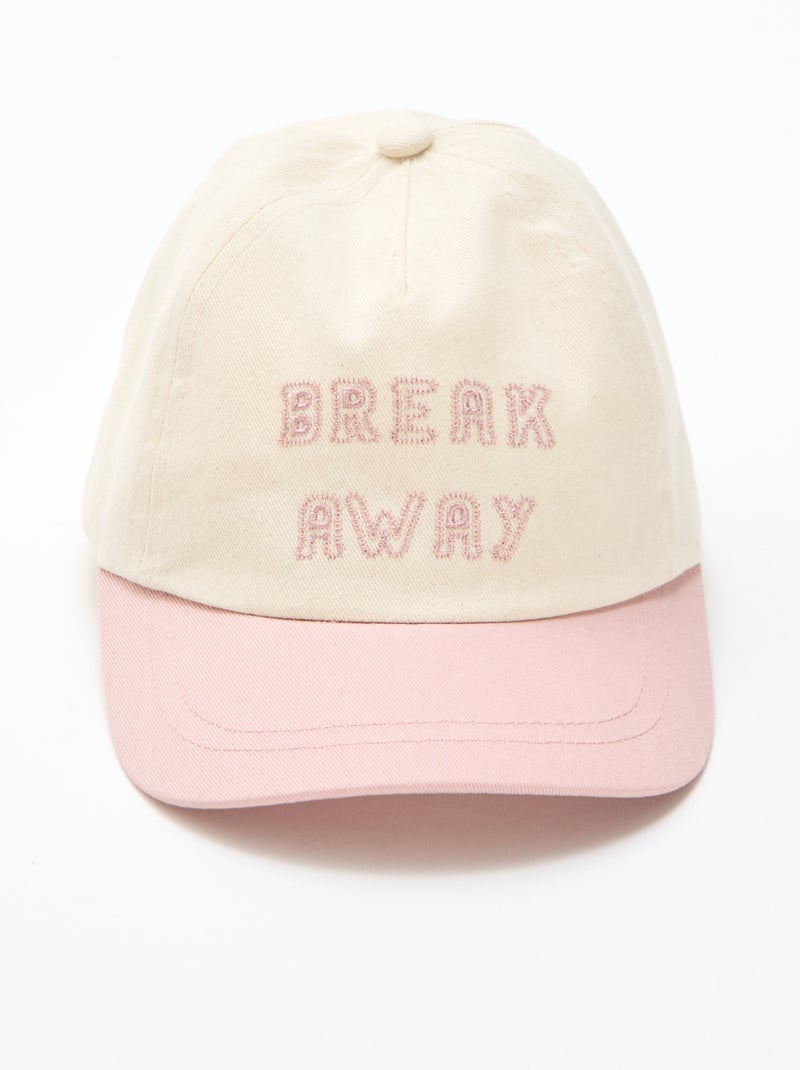 Gorra bordada en tejido Beige - Kiabi