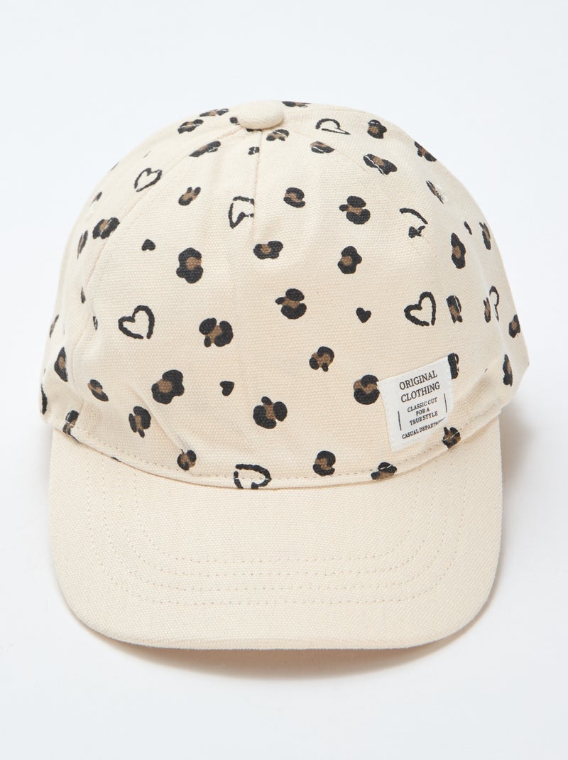 Gorra con estampado ajustable con velcro Marron - Kiabi