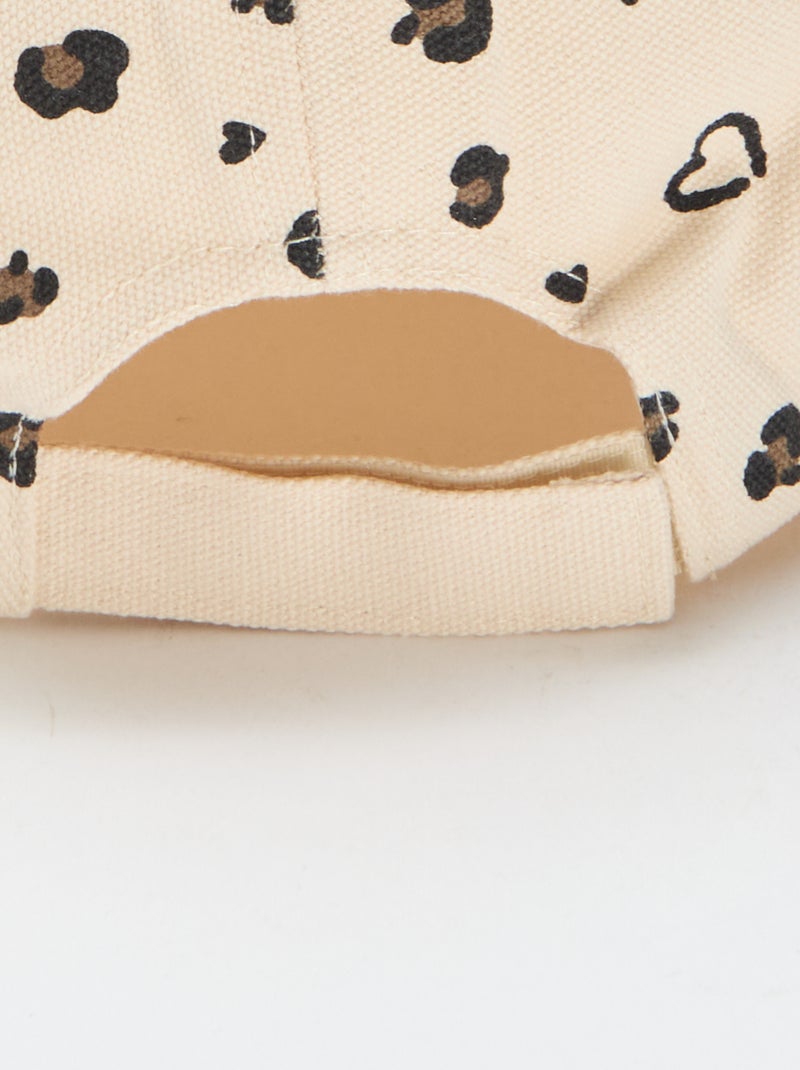 Gorra con estampado ajustable con velcro Marron - Kiabi