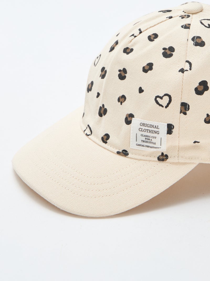 Gorra con estampado ajustable con velcro Marron - Kiabi