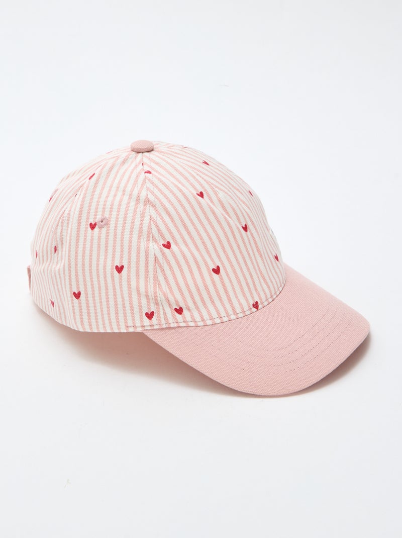 Gorra con estampado ajustable con velcro Rosa - Kiabi