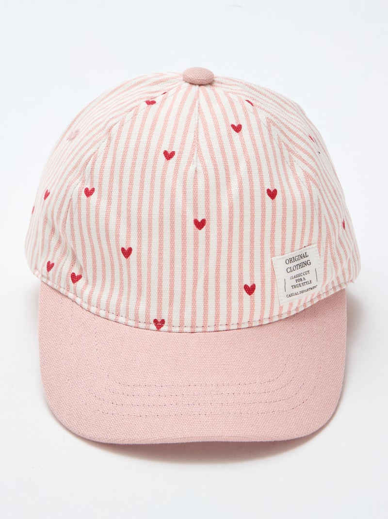 Gorra con estampado ajustable con velcro Rosa - Kiabi