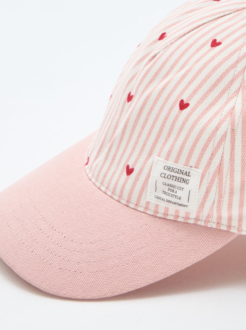 Gorra con estampado ajustable con velcro Rosa - Kiabi