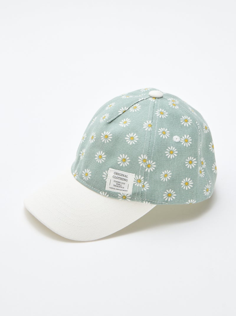 Gorra con estampado ajustable con velcro Verde - Kiabi