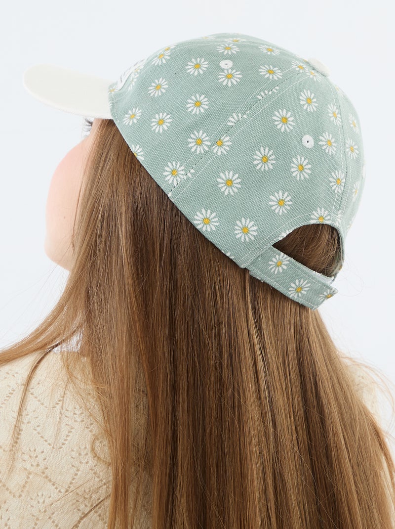 Gorra con estampado ajustable con velcro Verde - Kiabi