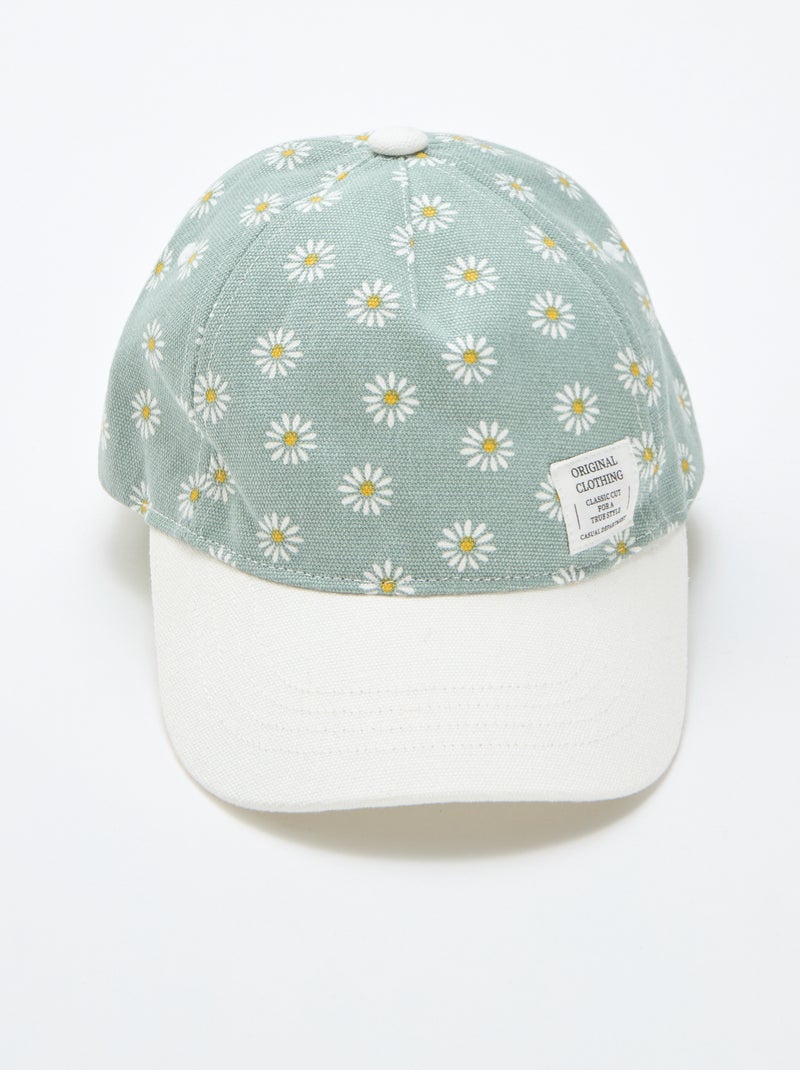 Gorra con estampado ajustable con velcro Verde - Kiabi