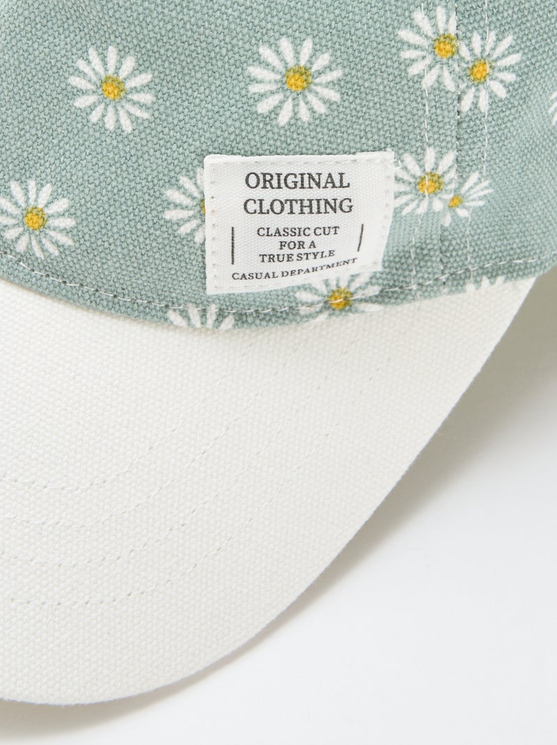 Gorra con estampado ajustable con velcro Verde - Kiabi