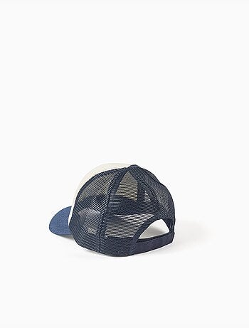 Gorra con estampado en relieve y malla