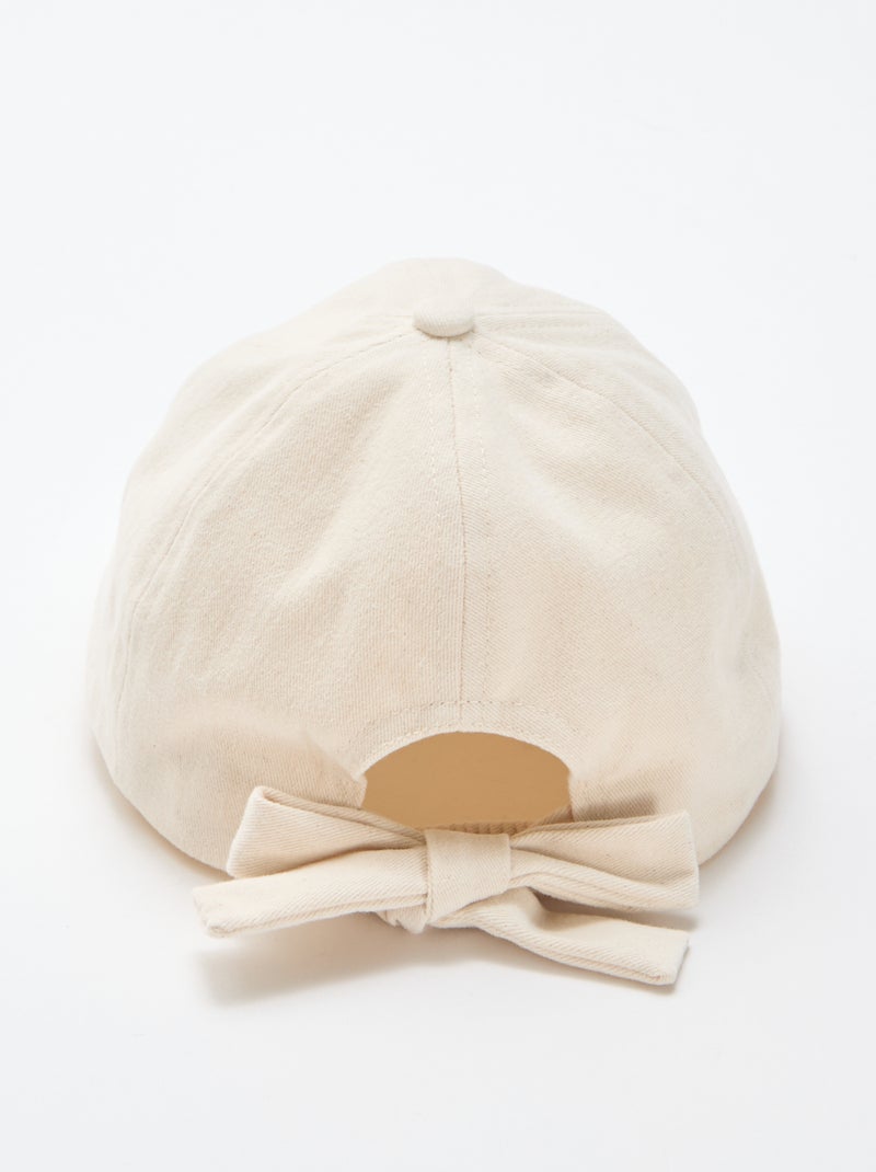 Gorra con lazo de fantasía en la parte trasera Beige - Kiabi