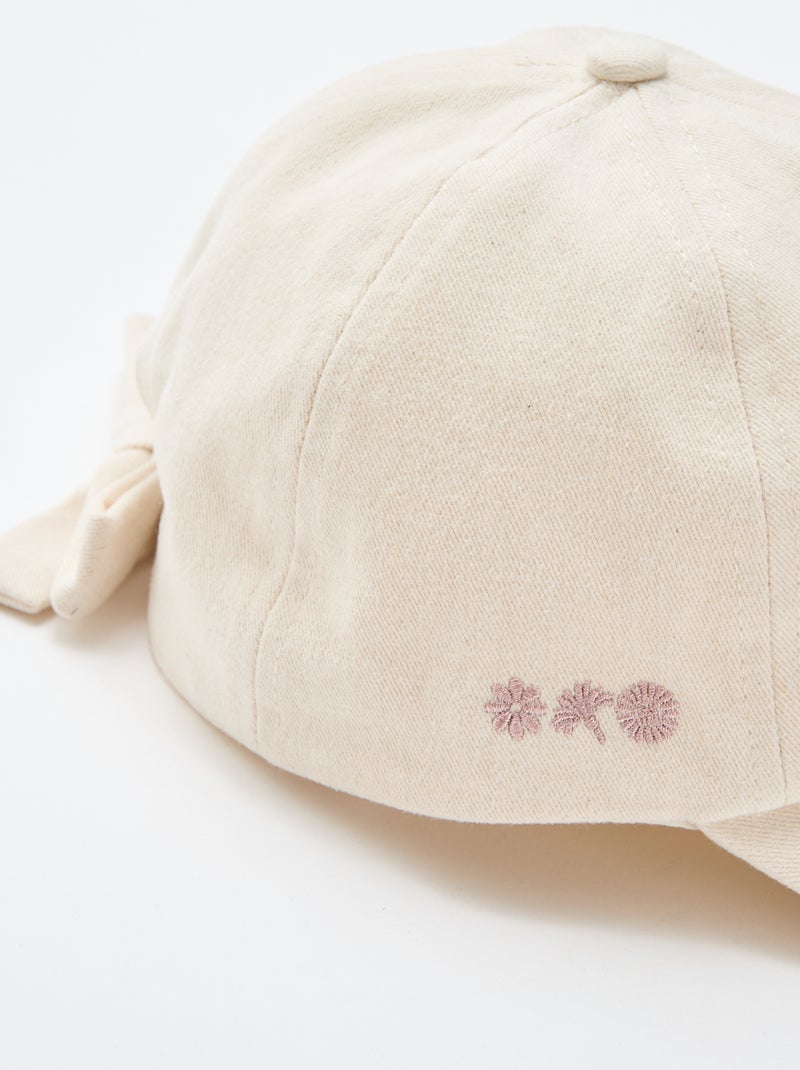 Gorra con lazo de fantasía en la parte trasera Beige - Kiabi
