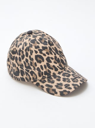 Gorra con motivo de leopardo