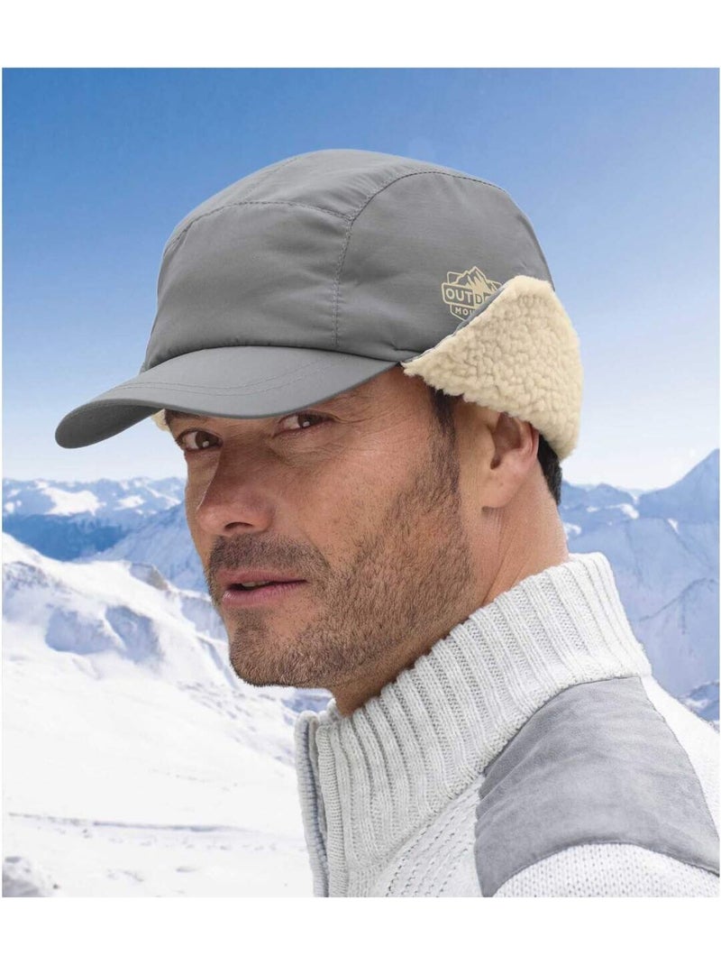 Gorra con orejeras forrada de borreguito, de microfibra con tratamiento hidrófugo Gris - Kiabi