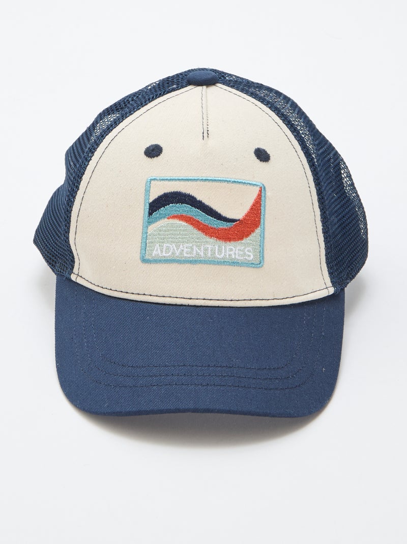 Gorra con rejilla + bordado delantero Azul - Kiabi