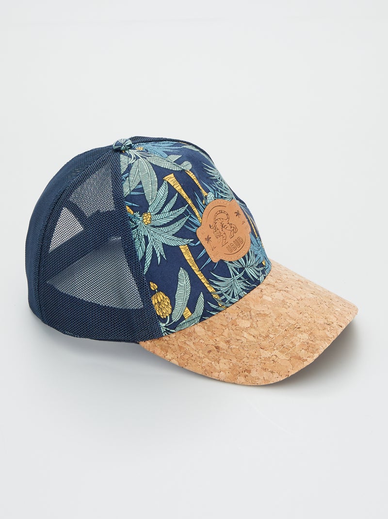 Gorra de estilo tropical con visera de corcho azul - Kiabi
