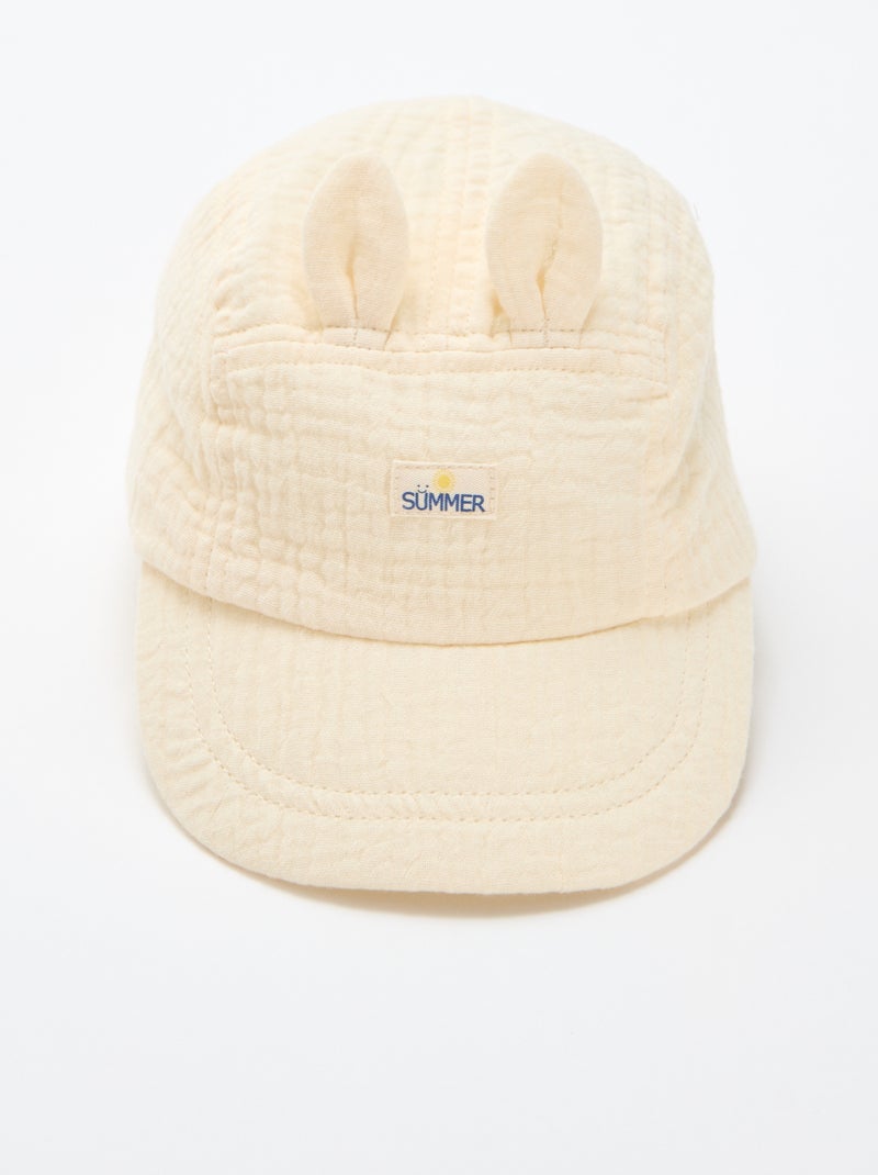 Gorra de gasa de algodón Blanco - Kiabi