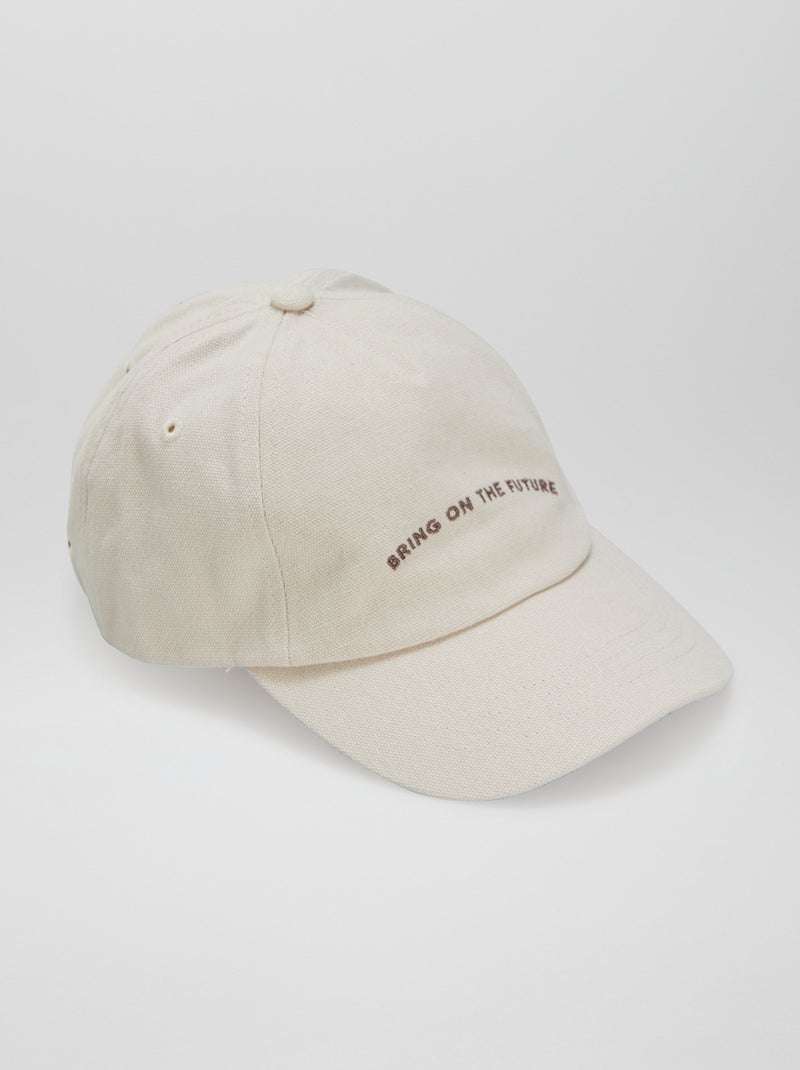 Gorra de lino con inscripción BEIGE - Kiabi