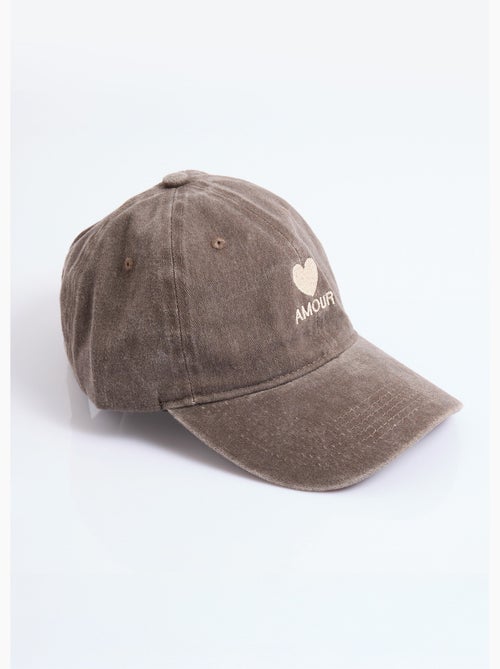 Gorra de mezclilla usada con bordado de corazón - Kiabi