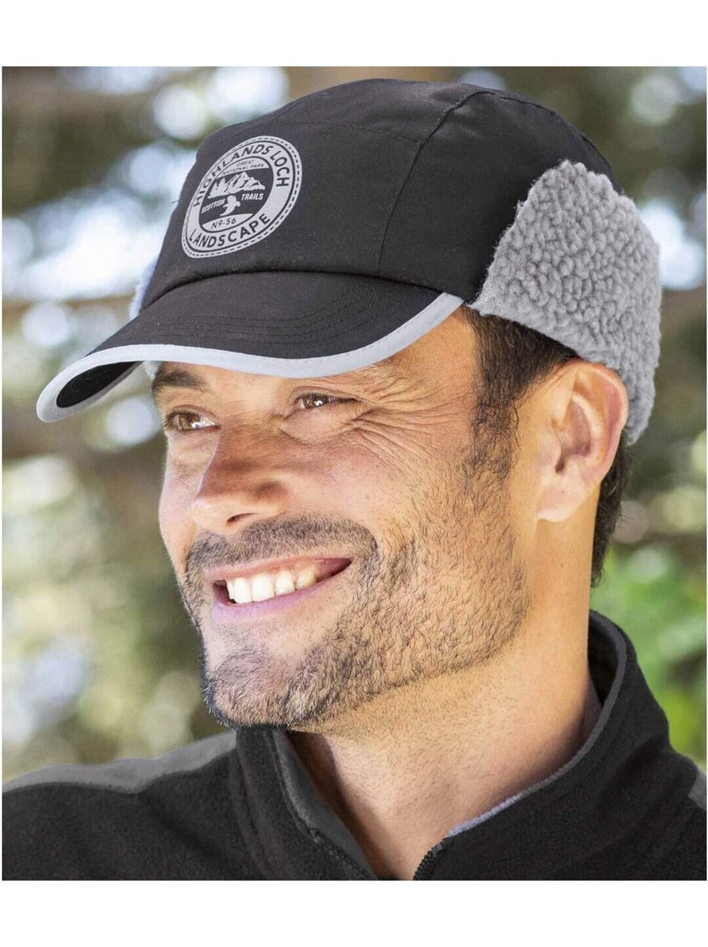 Gorra de microfibra con orejeras forradas de borreguito Negro - Kiabi