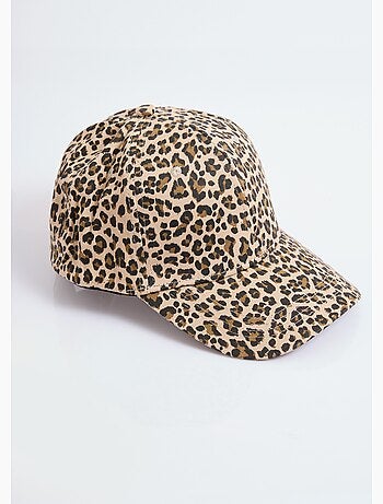 Gorra de sarga con estampado de leopardo