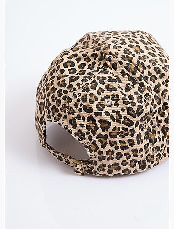 Gorra de sarga con estampado de leopardo