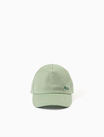 Gorra de sarga de algodón con olas bordadas