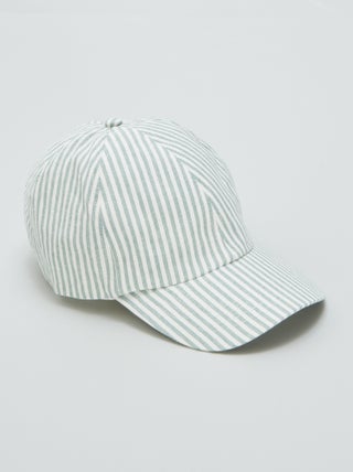 Gorra de tela a rayas