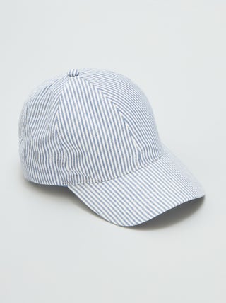 Gorra de tela a rayas