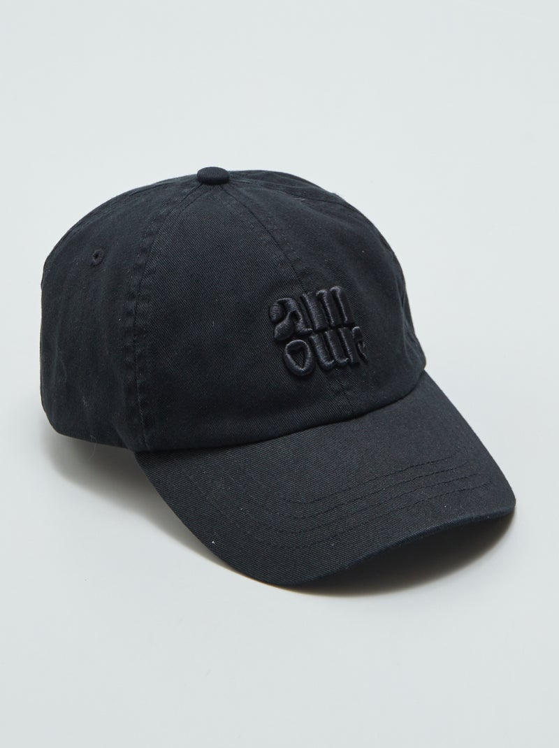 Gorra de tela 'amor' NEGRO - Kiabi