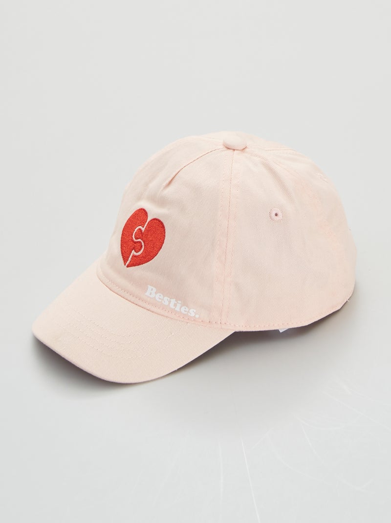Gorra de tela con estampado delantero ROSA - Kiabi
