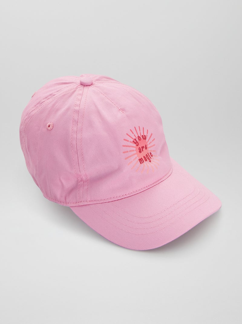 Gorra de tela con estampado delantero ROSA - Kiabi