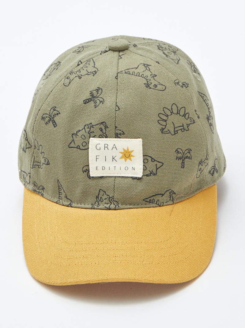 Gorra de tela con estampado VERDE - Kiabi