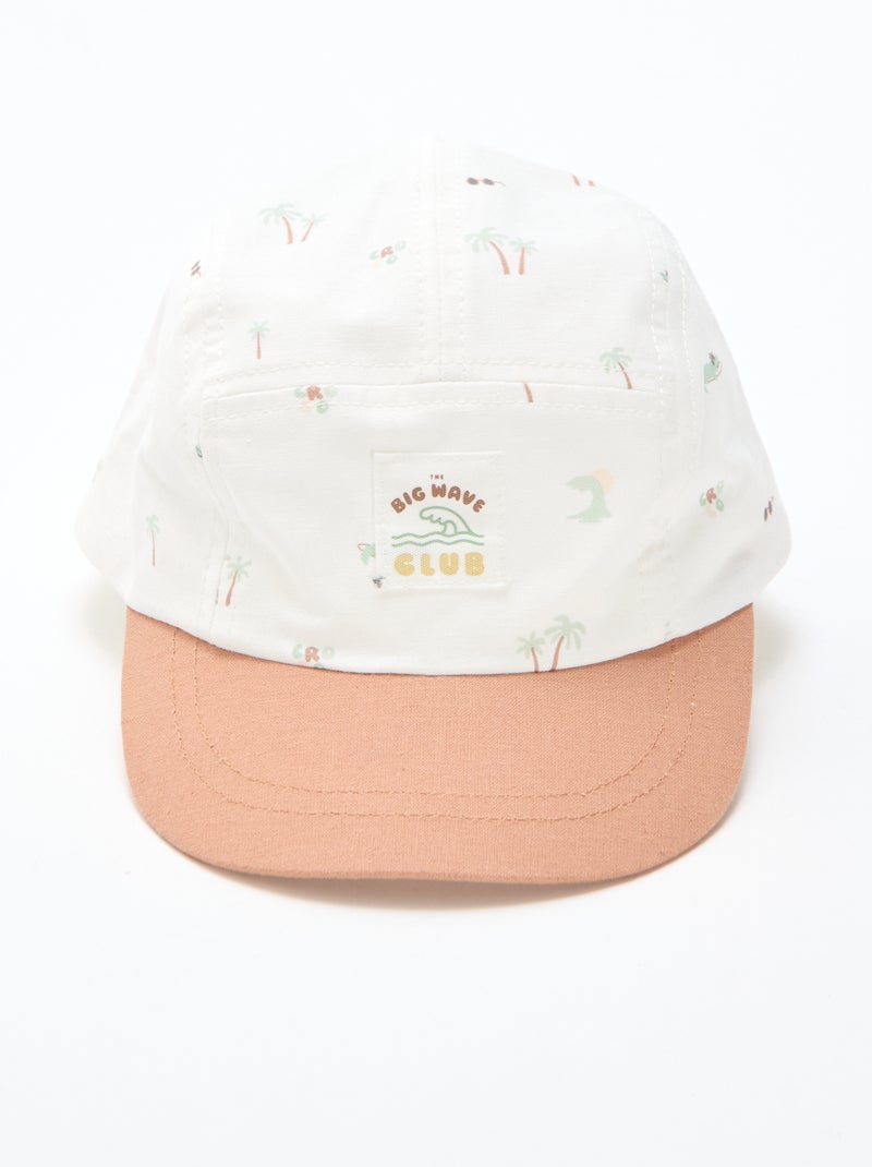 Gorra de tela con estampados Beige - Kiabi