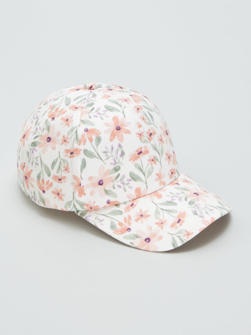 Gorra de tela de flores BEIGE - Kiabi