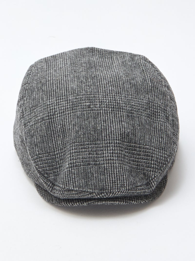 Gorra gavroche a cuadros Gris - Kiabi