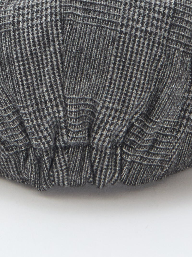 Gorra gavroche a cuadros Gris - Kiabi