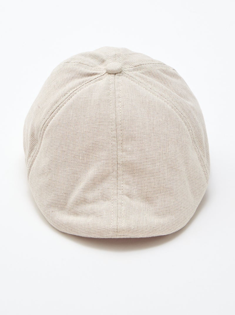 Gorra gavroche de algodón y lino Beige - Kiabi