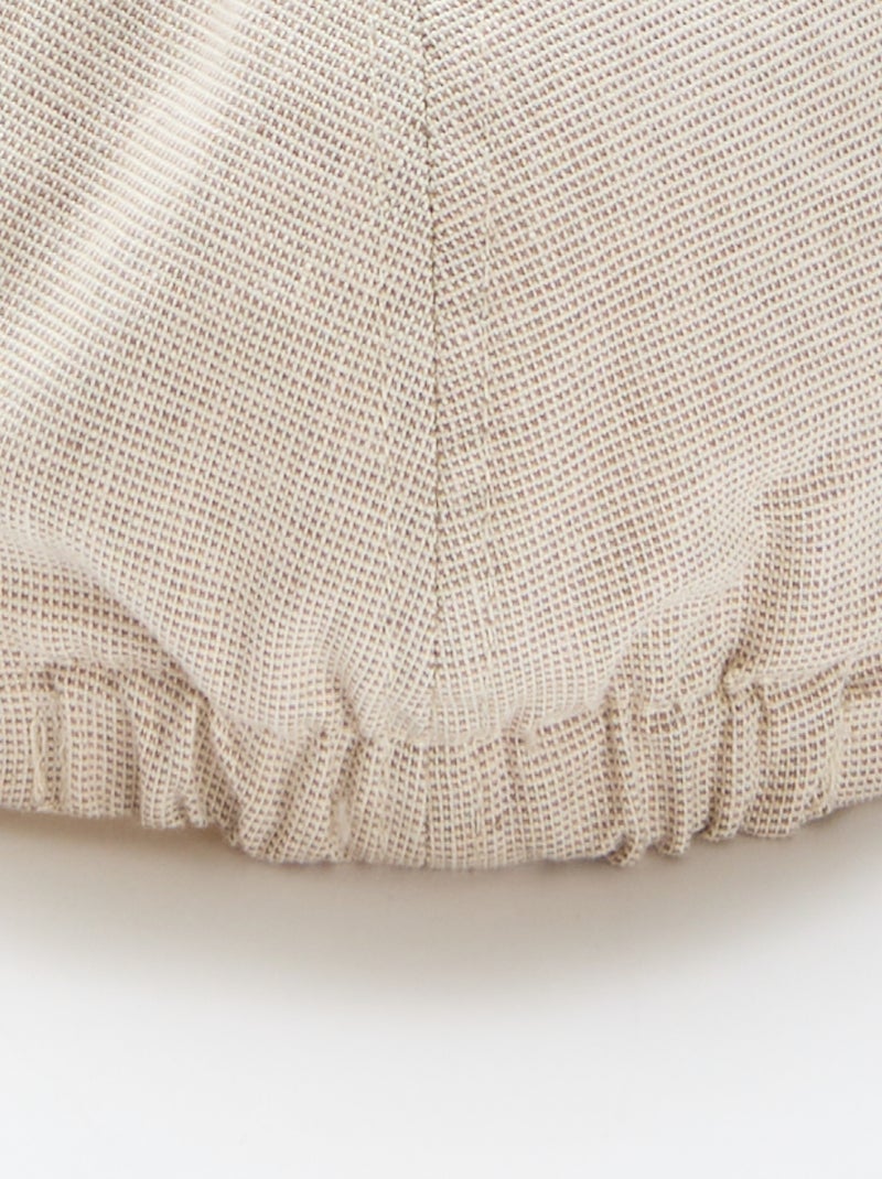 Gorra gavroche de algodón y lino Beige - Kiabi