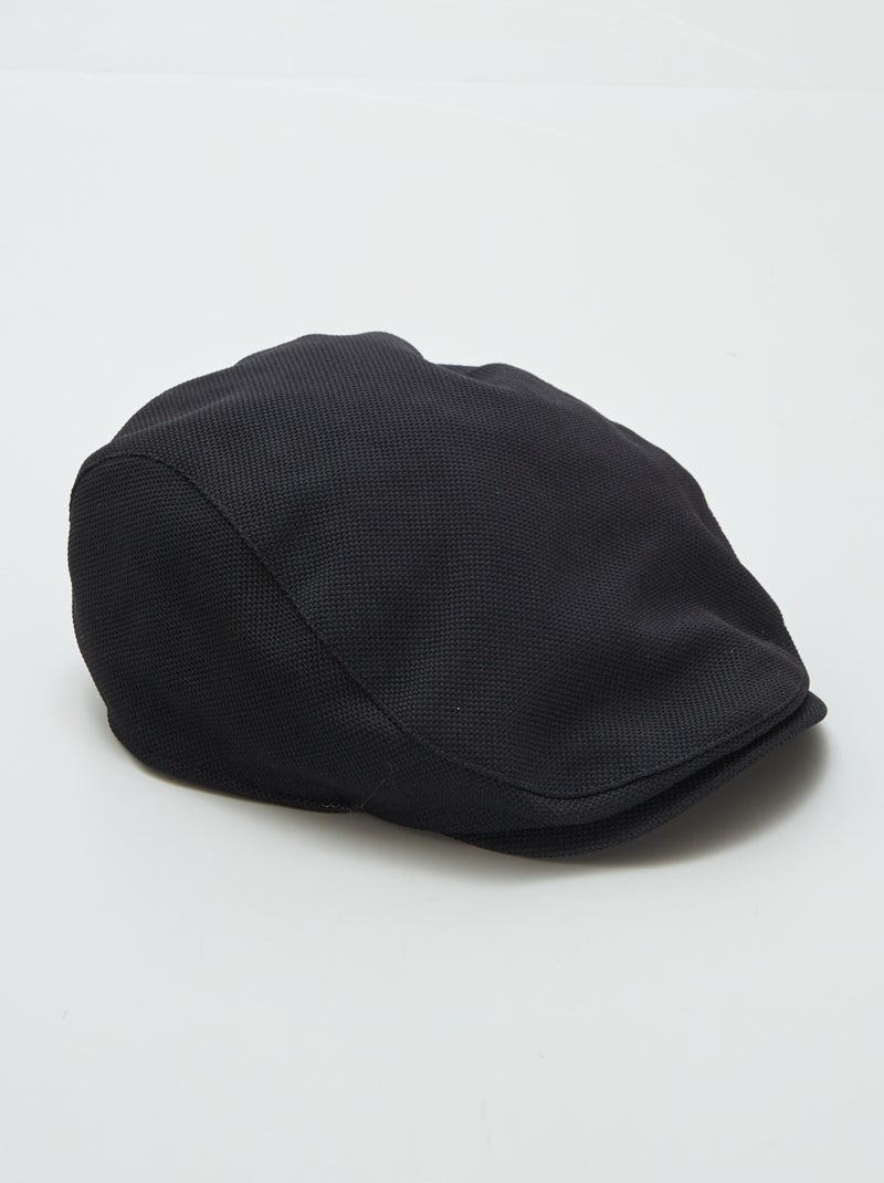 Gorra gavroche de punto piqué negro - Kiabi