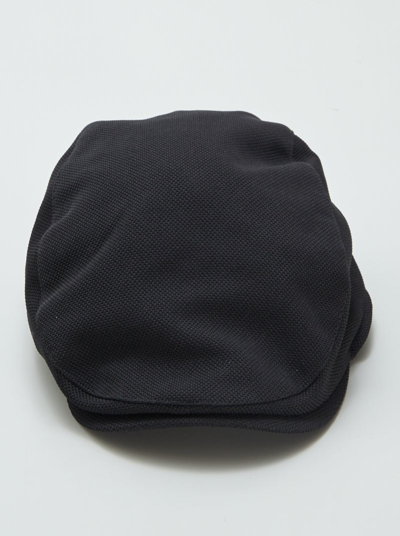 Gorra gavroche de punto piqué negro - Kiabi