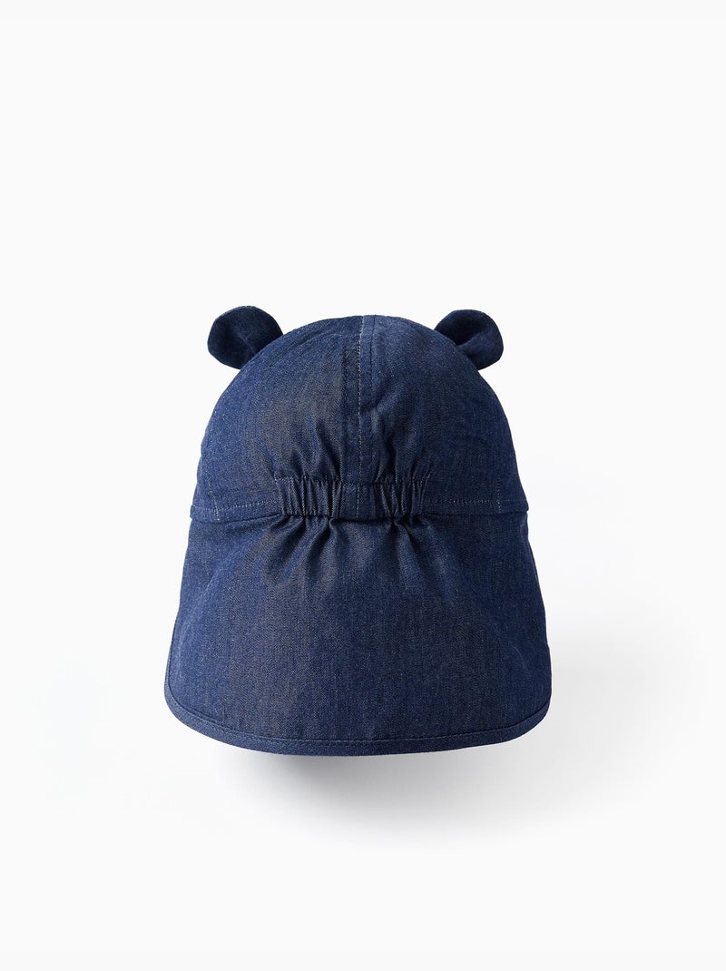 Gorra legionaria de algodón vaquero con orejas 3D Azul marino - Kiabi