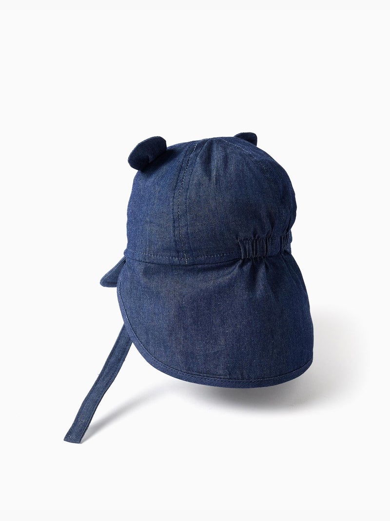 Gorra legionaria de algodón vaquero con orejas 3D Azul marino - Kiabi