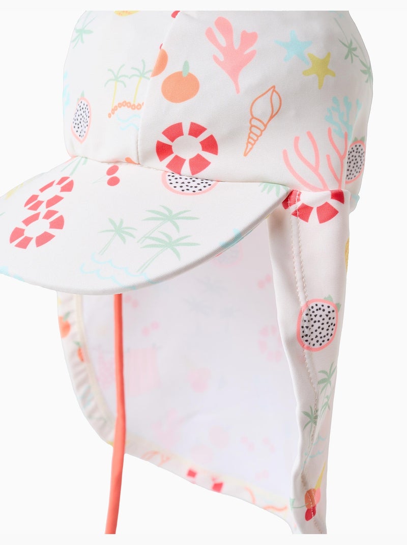 Gorra legionaria de baño con motivo de playa Blanco - Kiabi
