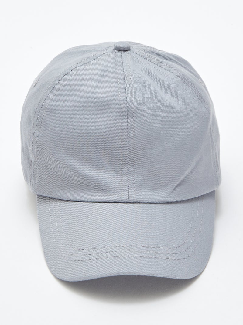 Gorra lisa de algodón GRIS - Kiabi