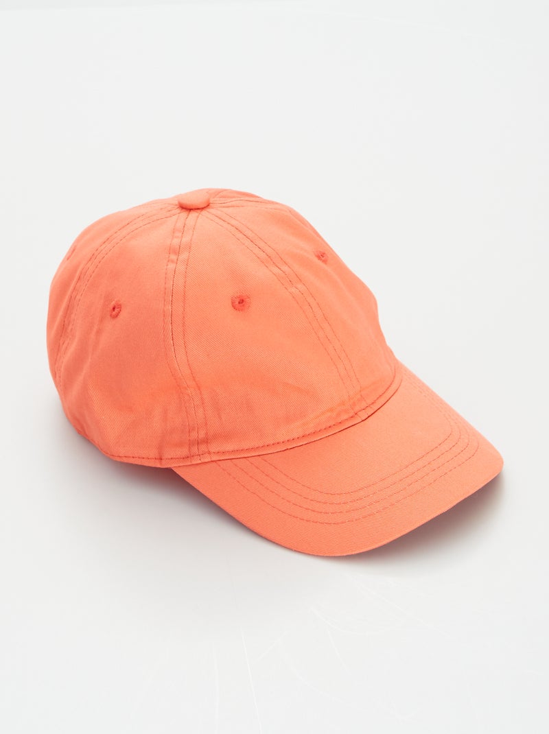 Gorra lisa rojo coral - Kiabi