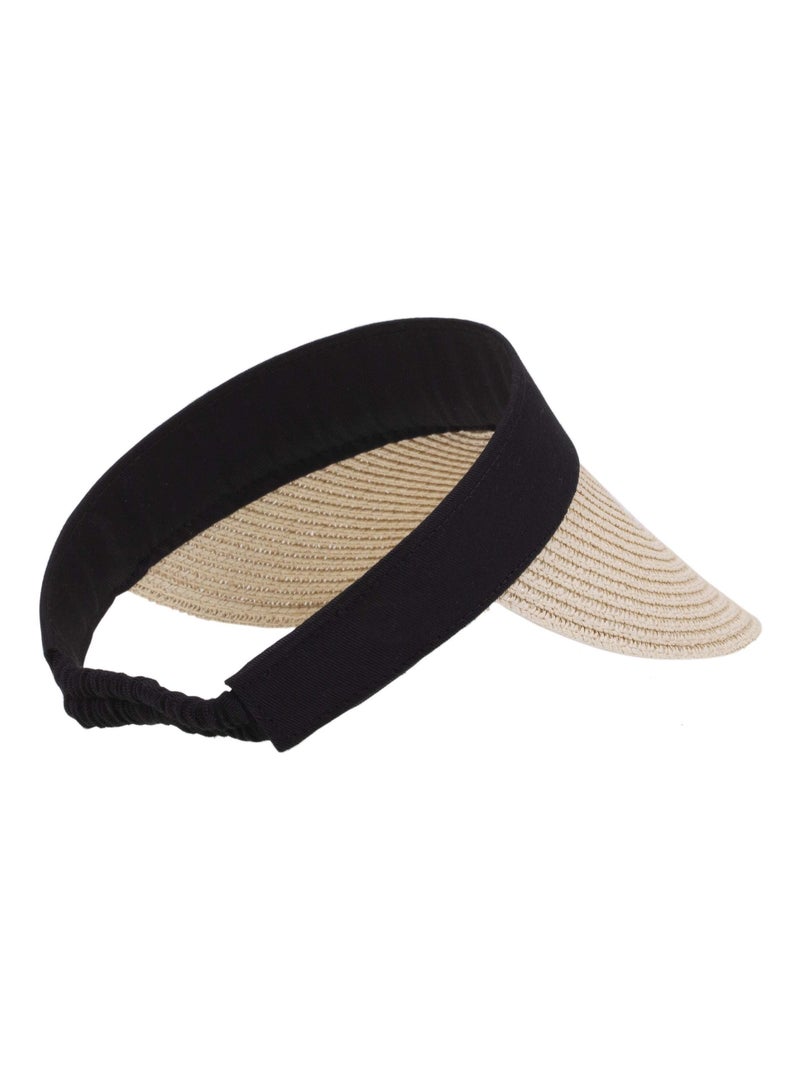 Gorra Papel de paja, Banda elástica mujer Isotoner Beige/Negro - Kiabi