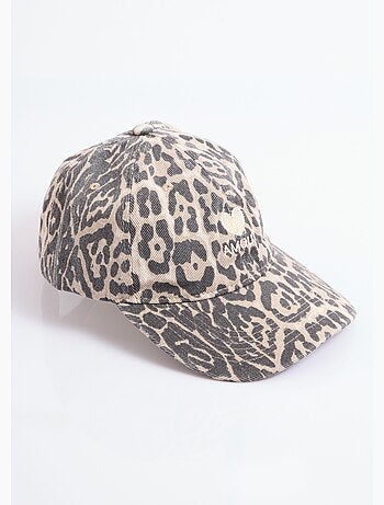 Gorra vaquera con estampado de leopardo y corazón bordado - AFIBEL