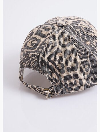 Gorra vaquera con estampado de leopardo y corazón bordado - AFIBEL