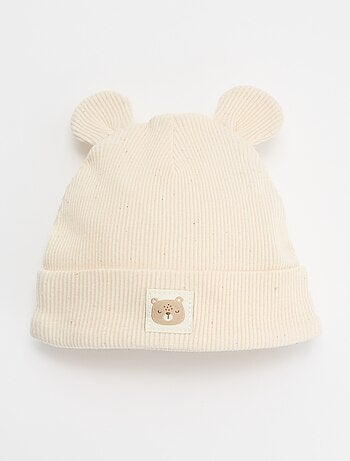 Gorro acanalado con orejas