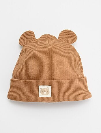 Gorro acanalado con orejas